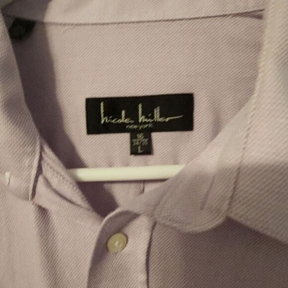 Nicole Miller Men's Pink Button Down Collard Shirt. Like‎ New. LARGE 16 in neck - Picture 3 of 9